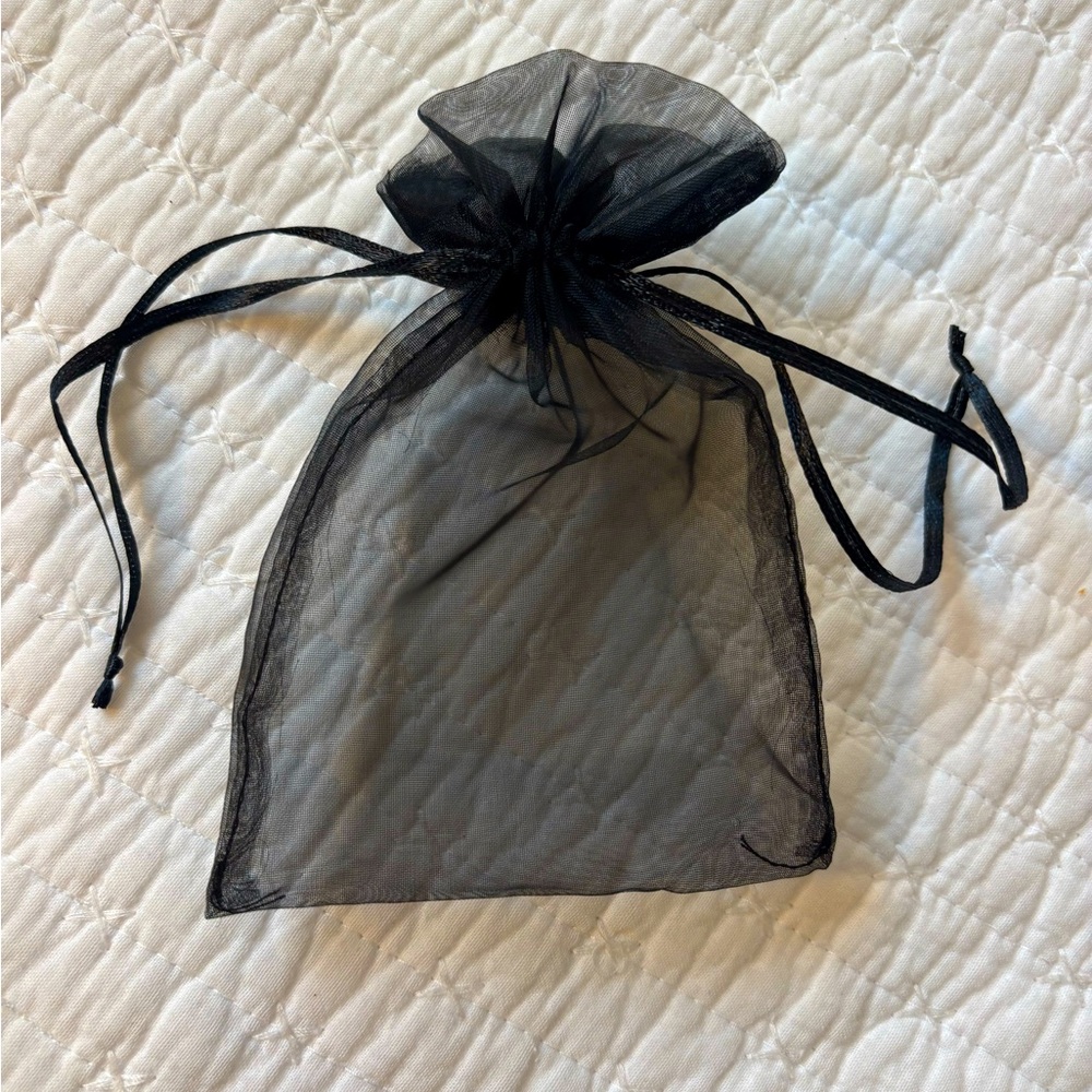 5/$15! ULINE Black Organza Drawstring Gift Bag (4x6) unopened package 100 count